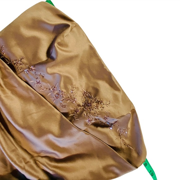 David’s Bridal Copper Brown Strappless Bridesmaid Wedding Dress Prom Size 14 - Picture 6 of 11